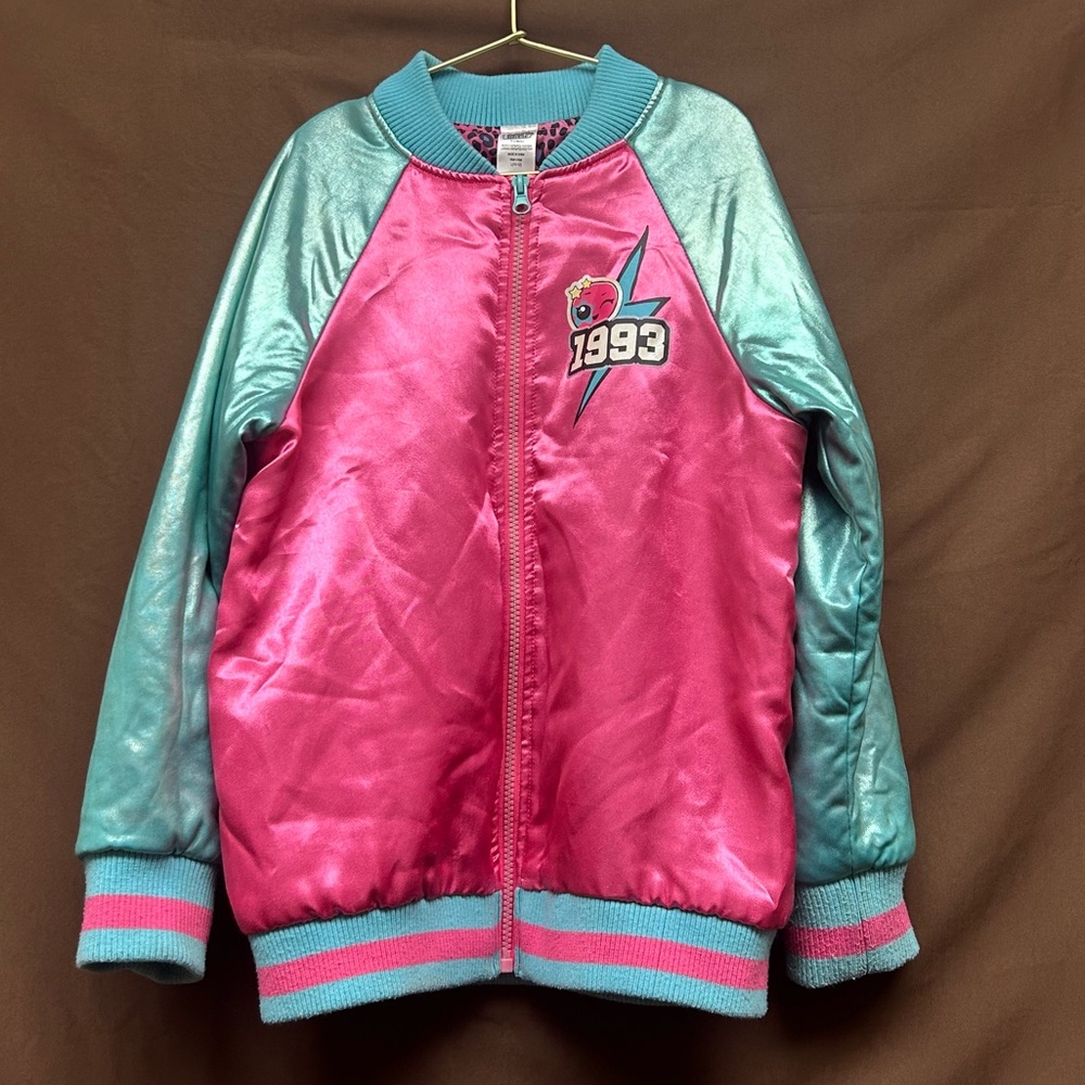 Kids pink varsity jacket zip up LOL doll